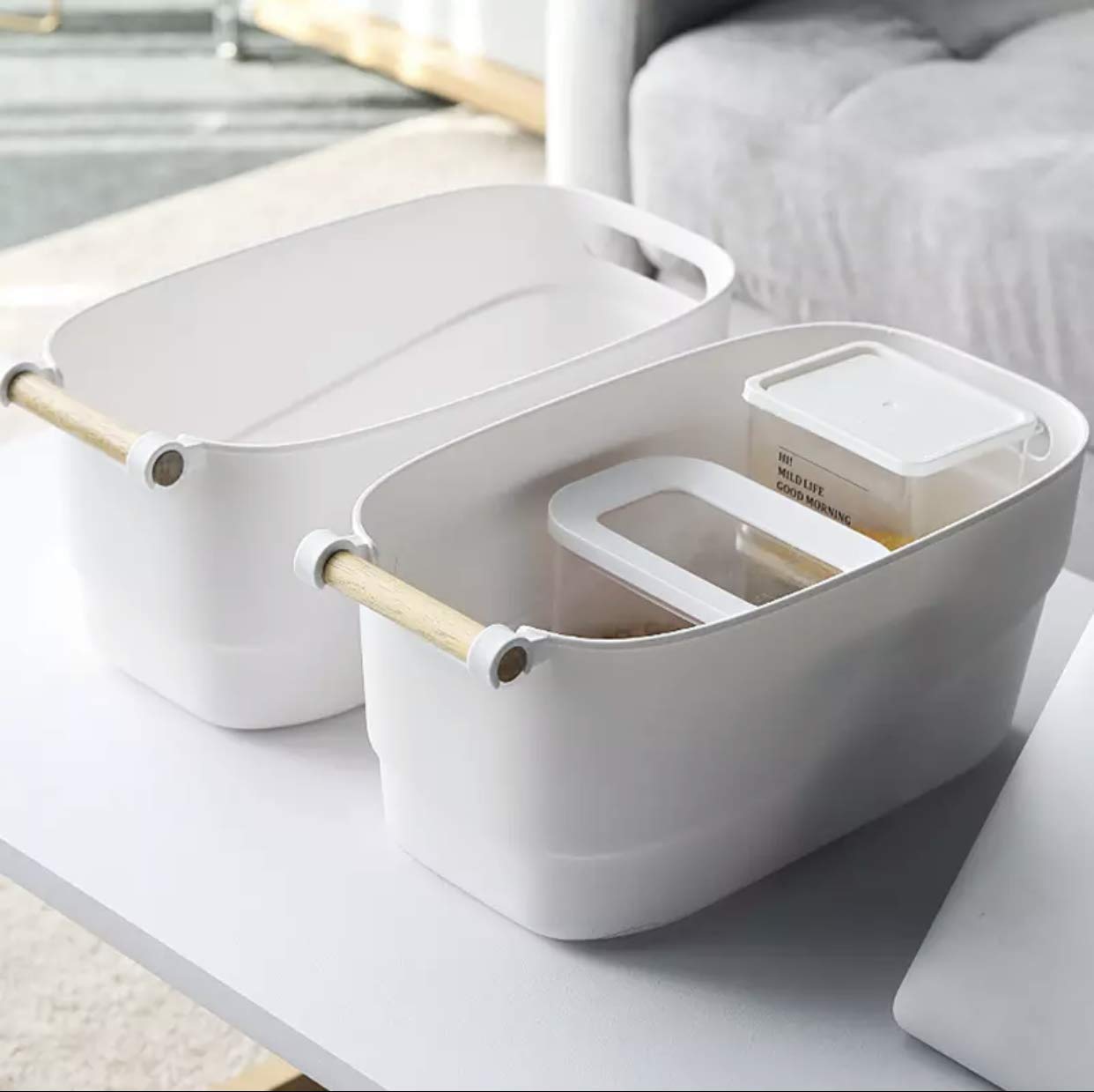 RyddeligHome Small Bathroom Storage Basket Organiser, 5L 27x14.5x12cm