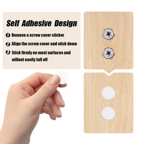 LICQIC Screw Hole Covers, 54 Pcs 21 mm, White