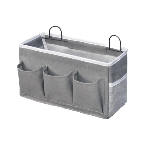 Eidoct Canvas Wall Hanging Organizer Bag with Hook, 3-pockets Storage Bag