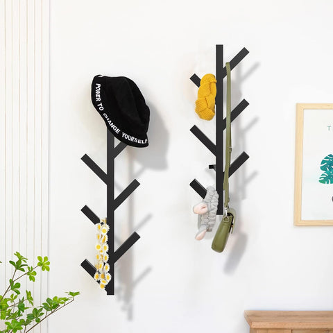Funvalley Surperfect 2Pack Coat Rack Wall Mounted, Entryway Hall Tree Shaped Coat Rack for Wall