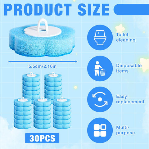 30PCS Disposable Toilet Brush Replacement Head, Disposable Toilet Cleaning System, Disposable Replacement Head, No Odour Cleaning