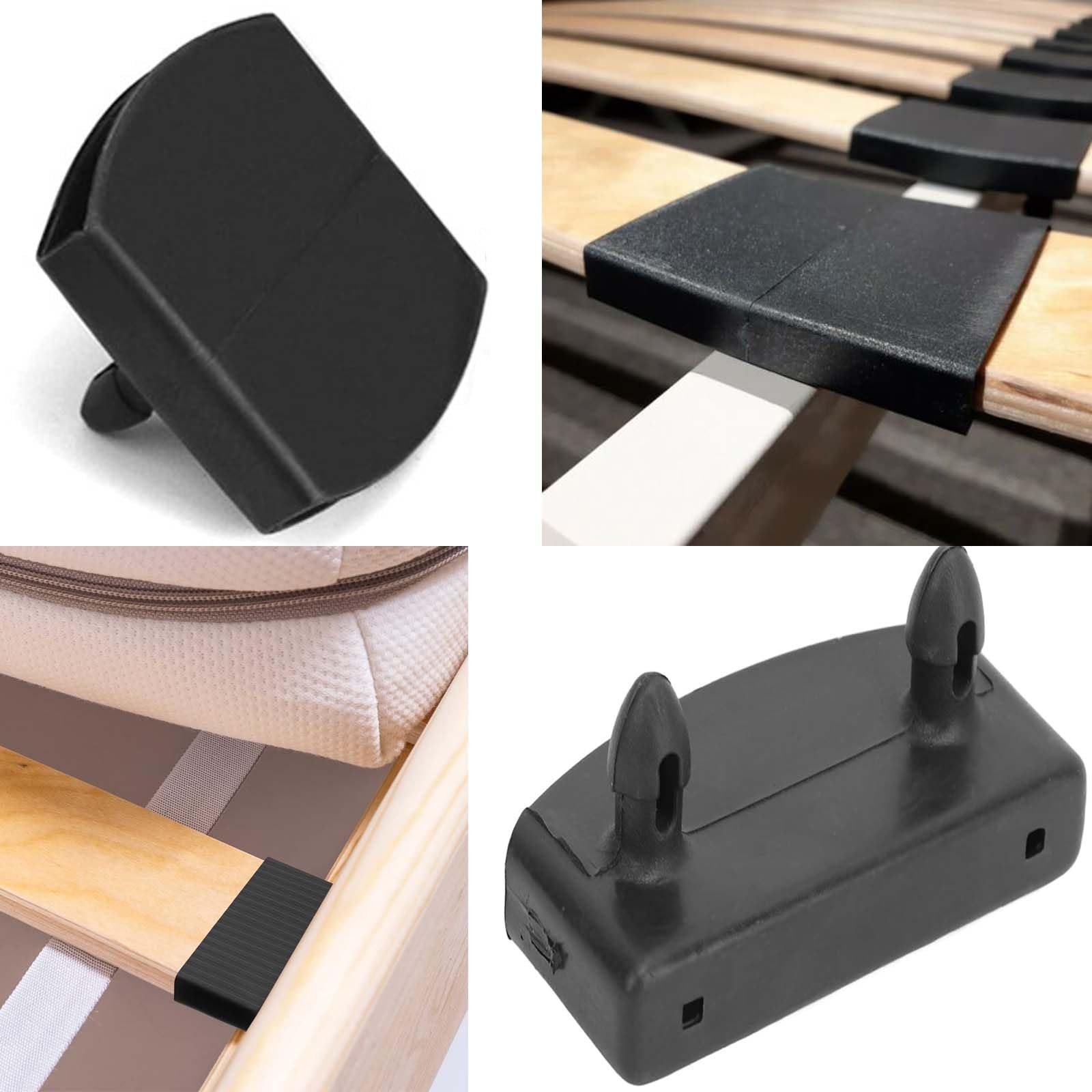 ANBOO Set of Slats Brackets, 24 End Caps and 12 Center Brackets, Plastic Replacement Caps, 53-55mm