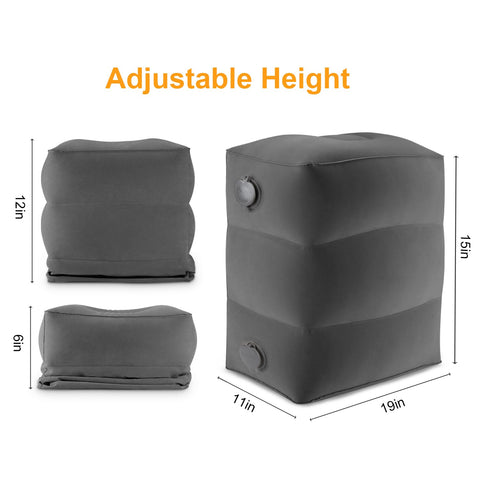 Maliton Airplane Footrest, Inflatable Foot Rest for Kids (Darkgrey, 1 Pack)