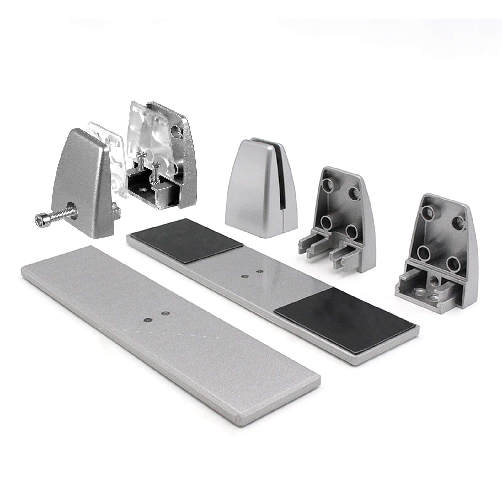 2 Pack Sneeze Guard Shield Base for Countertops, Stick On Heavy Duty Aluminum Partition Stand for Clear Acrylic Desktop Countertop Reception