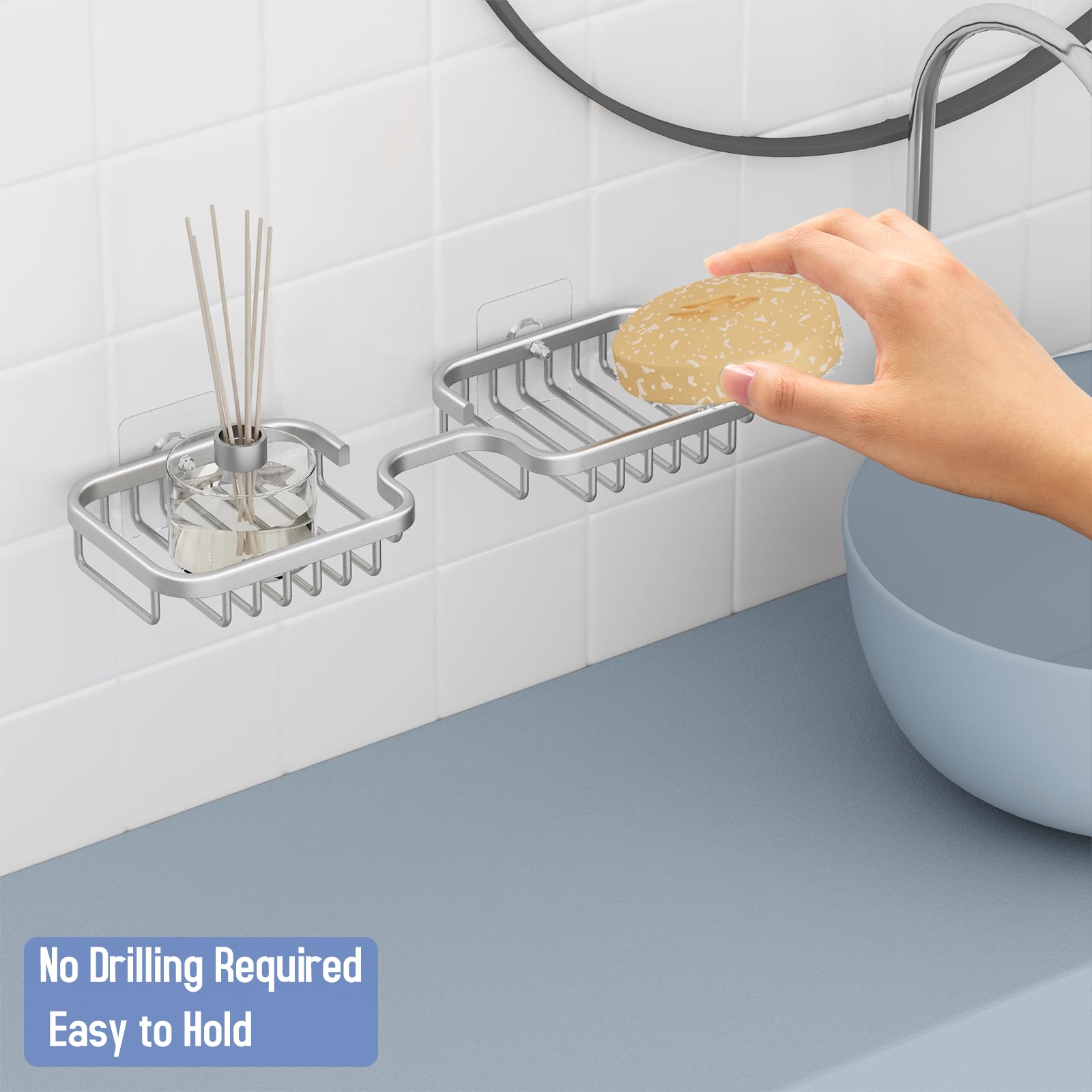 Dancrul Bathroom Soap Dishes, Bar Soap Holder for Shower Wall, Rust Proof Metal Self Draining Soap Tray, Wall Mounted Soap Dish for Shower