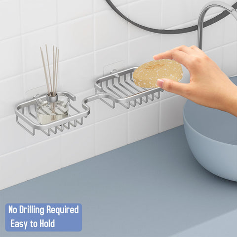 Dancrul Bathroom Soap Dishes, Bar Soap Holder for Shower Wall, Rust Proof Metal Self Draining Soap Tray, Wall Mounted Soap Dish for Shower