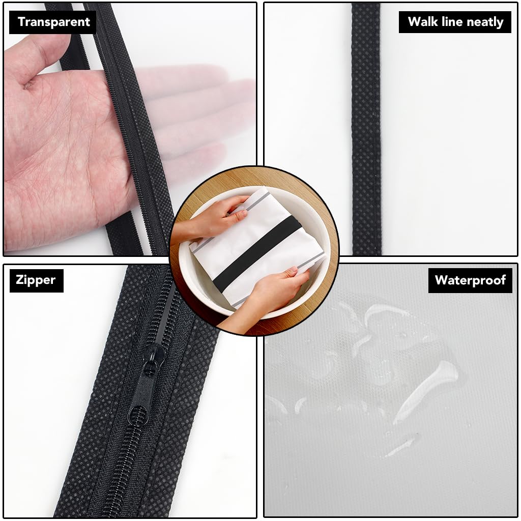 Garment Bags,5PCS Dustproof Garment Covers PEVA Translucent Clothes Covers with Zip Moth Proof Suit Protector Bags Waterproof Dress Covers for Shirts