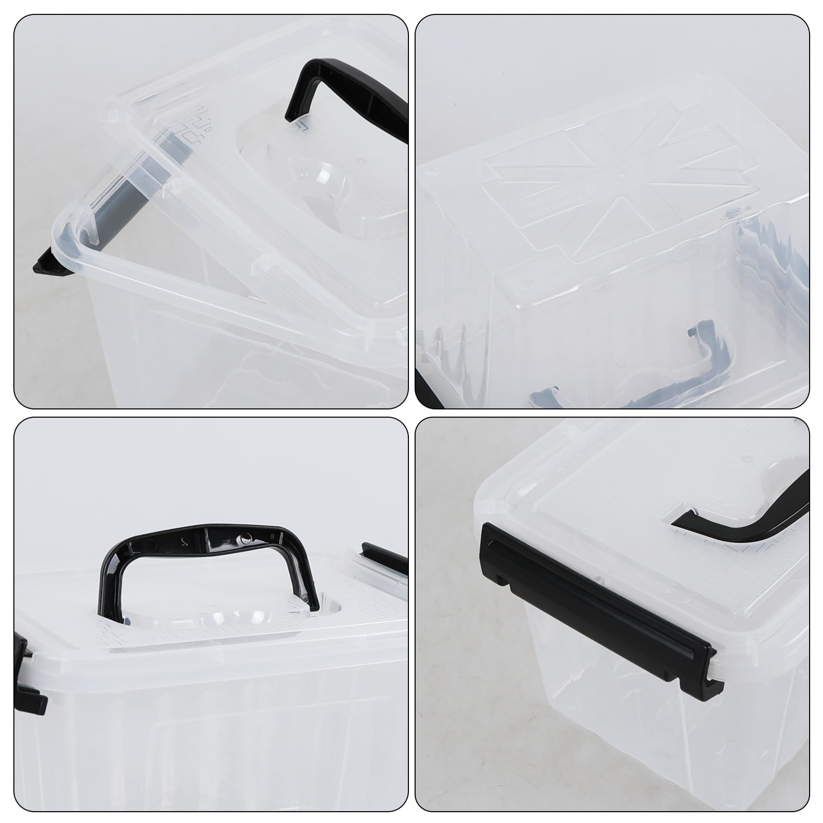 Hayixia 3.5 Quart Clear Latching Bin with Handle, 6-Pack Small Plastic Storage Boxes with Lids