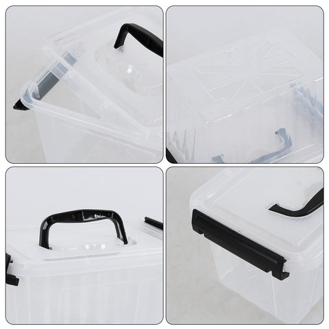 Hayixia 3.5 Quart Clear Latching Bin with Handle, 6-Pack Small Plastic Storage Boxes with Lids