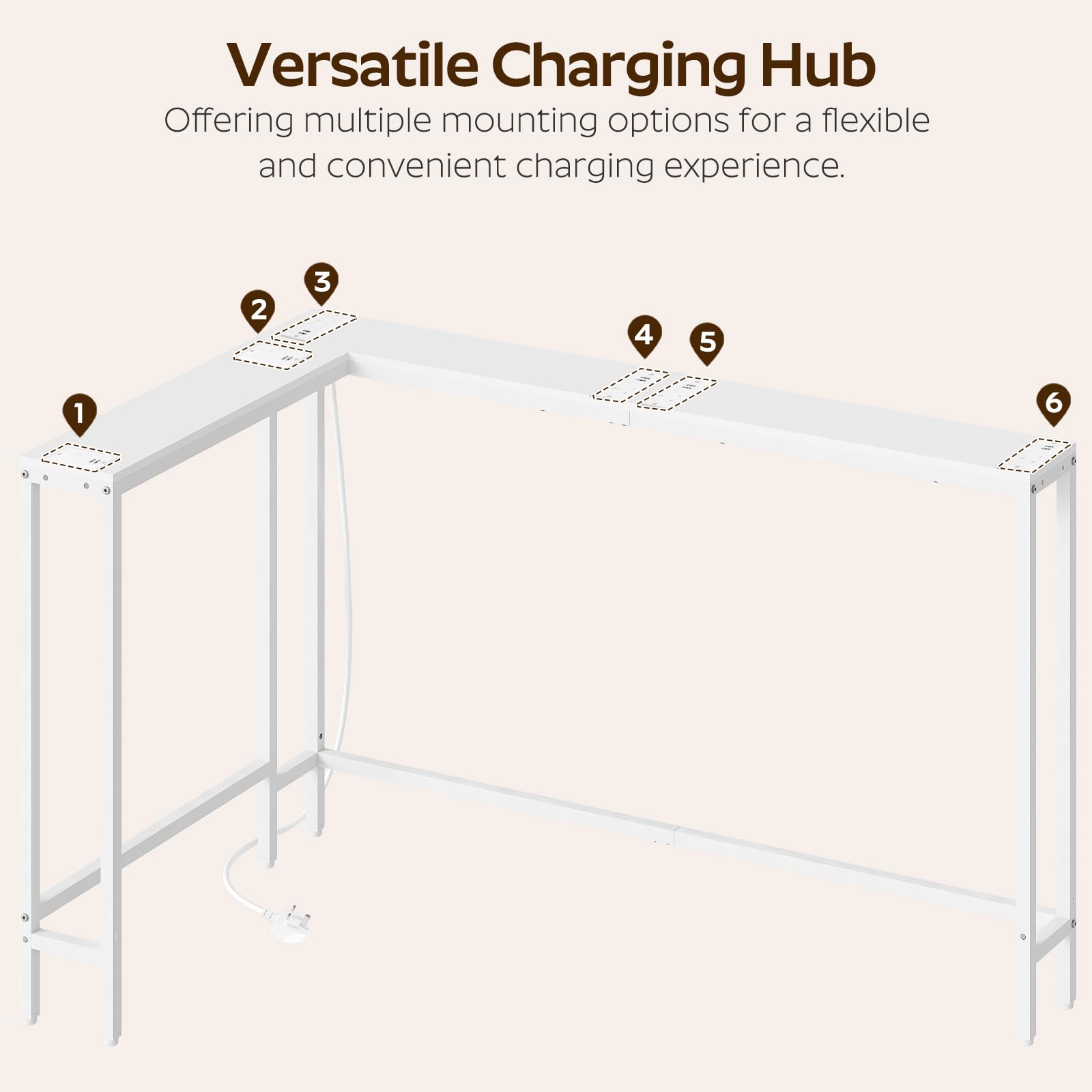 YATINEY Slim Console Table, 180 cm Narrow Sofa Table with Power Outlets, Behind Entryway Table, 3 Assembly Options, for Entryway, White XCT07KWW
