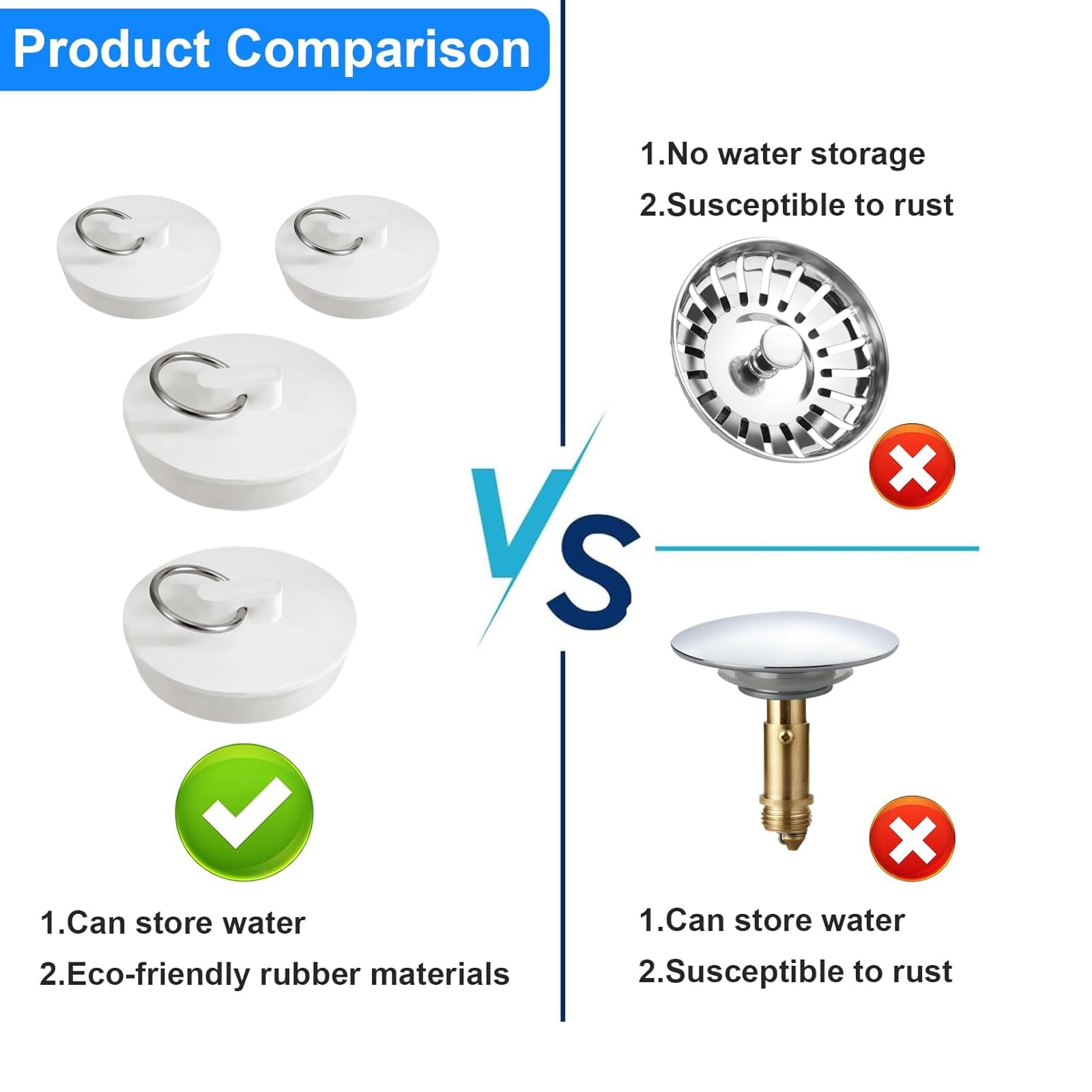 Sink Plugs Bath Plug 4 Pcs Kitchen Sink Drain Plug Wash Basin