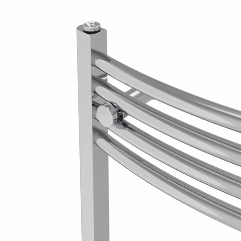 Warmehaus Curved Bathroom Heated Towel Rail Warmer 1400x400mm Chrome