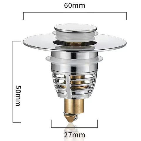 TOUKBEAU Sink Plug Replacement, Stainless Steel PushStyle Plug for Sink, Pop Up Sink Hole Plug Cover with Strainer for Kitchen and Bathroom, Bath