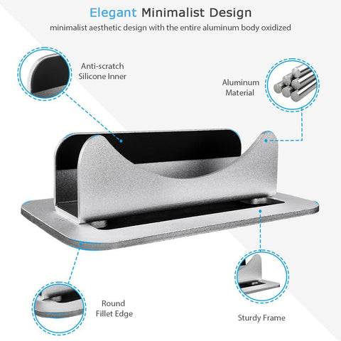 JEMACHE Metal Desktop Vertical Stand for Apple Mac Mini 2010-2023 M1, M2, M2 Pro (Silver)