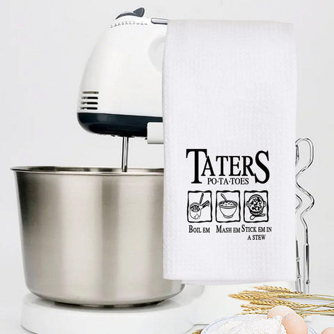 LEVLO Funny Potato Tater Kitchen Towel (Taters Potatoes)