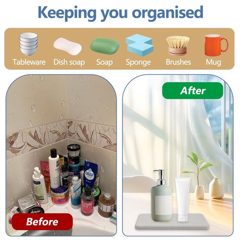 4 Piece Water Absorbent Diatomite Coasters,8x8cm Water Absorbing Stone Tray