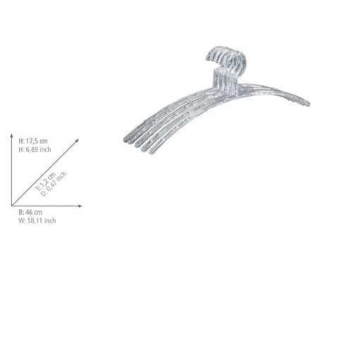 WENKO 14112100 Hanger type Bubble, set of 5, Plastic PS, 46 x 17.5 x 1.2 cm, Transparent