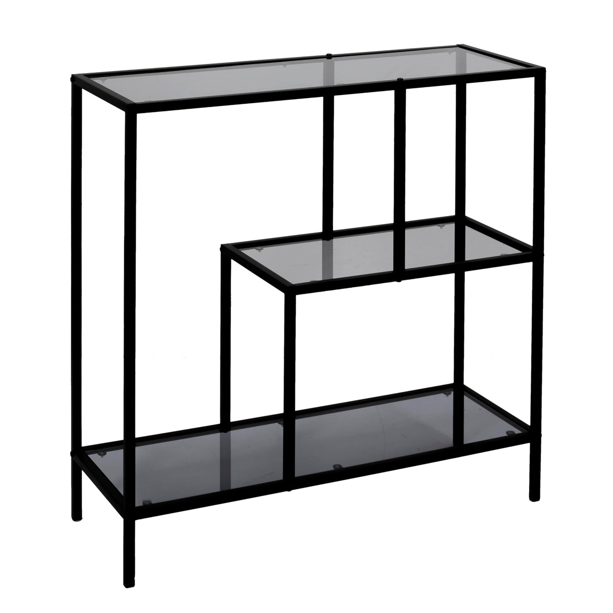 HOME DECO FACTORY - HD0083 - Edison Glass Shelf Smoked 80 x 30 x 79.5 cm
