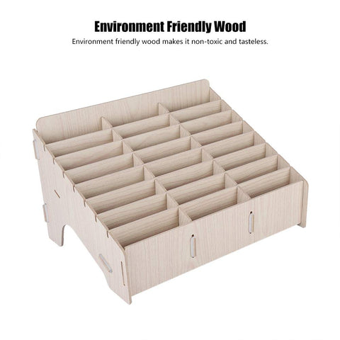 24 Grids Wooden Storage Box Mobile Phone Management Racks Desk Tidy for Watches, Wallets, Coins, Keys Accessories Organizer Storage Container