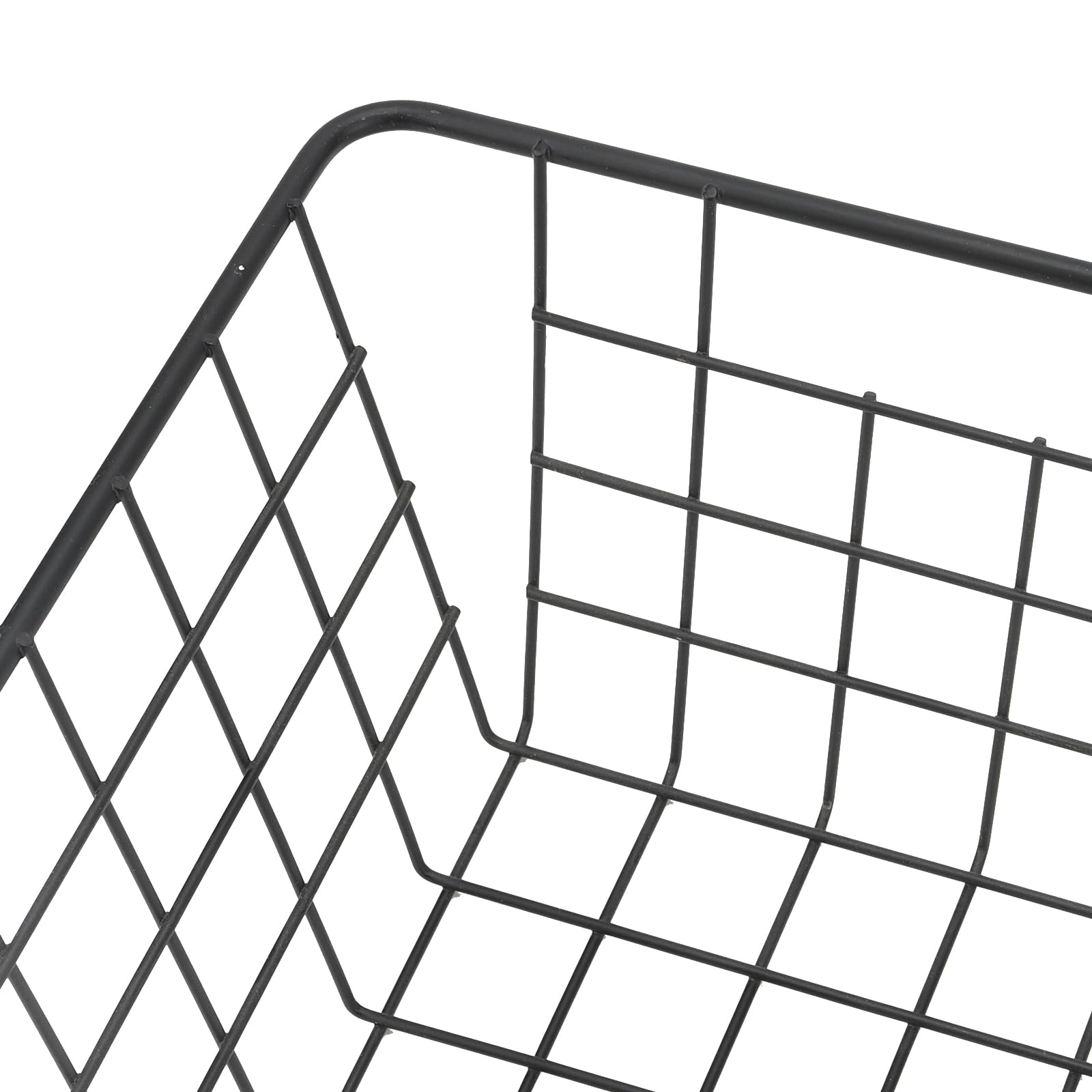 KEILEOHO 2 PCS 36 x 29 x 15.5cm Wire Storage Baskets, Large Black Metal Wire Baskets with Handles