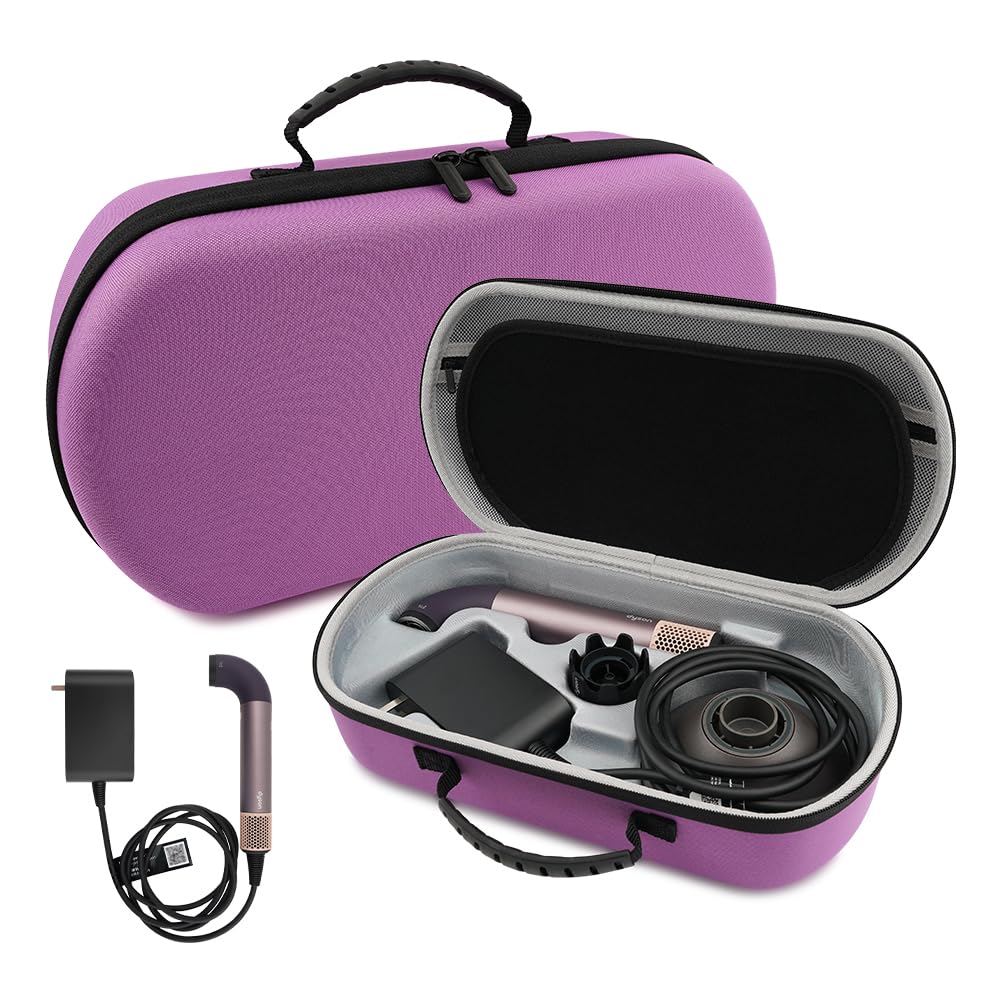 XINGFUDAO Carrying Case Compatible with Dyson Supersonic R Hair Dryer, Hard Travel Bag Compatible with Dyson Supersonic R Accessories (Purple)