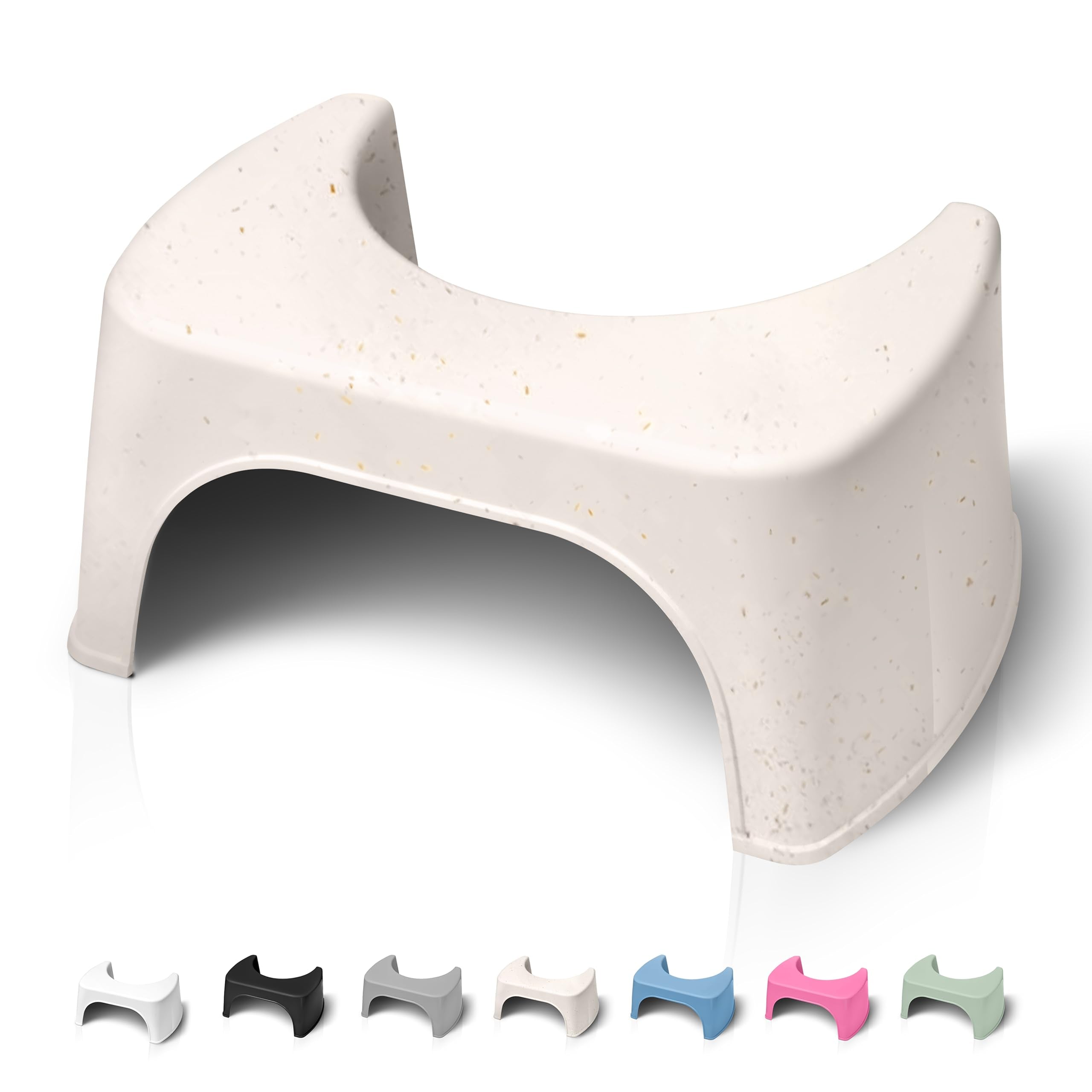 Toilet Stool for adults Beige with Wood Fibers - Bathroom Foot Step for Squatting - Stoolie for Squat posture to relieve Constipation