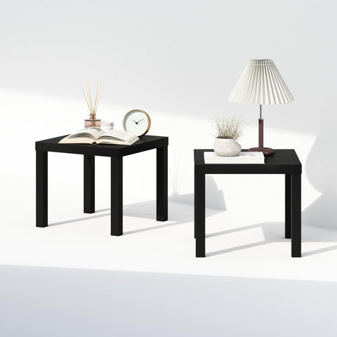 Furinno CLASSIC Night Stand Set of 2, 1.8 Thick Tabletop Nightstand, Square Bedside Table, End Table, Side Table, Easy Assembly, for Bedroom
