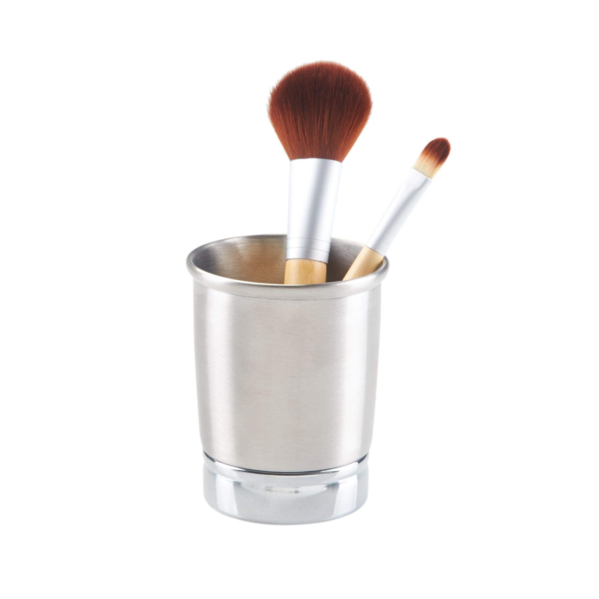 iDesign York Metal Toothbrush Holder/Stand for the Bathroom, Made of Stainless Steel, Split Finish
