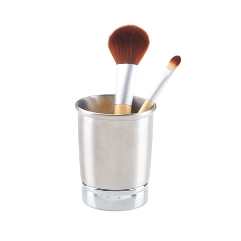 iDesign York Metal Toothbrush Holder/Stand for the Bathroom, Made of Stainless Steel, Split Finish
