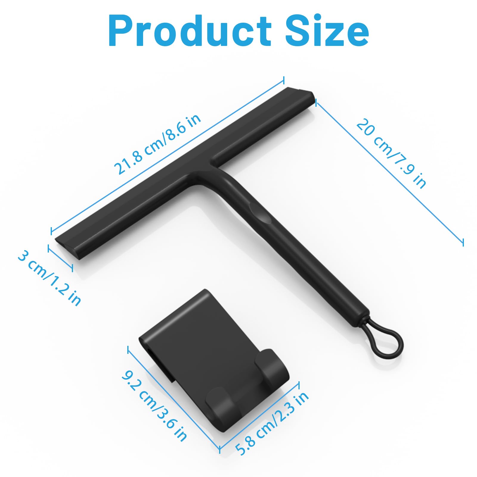 Shower Squeegee, Window Squeegee for Shower Doors with Hook