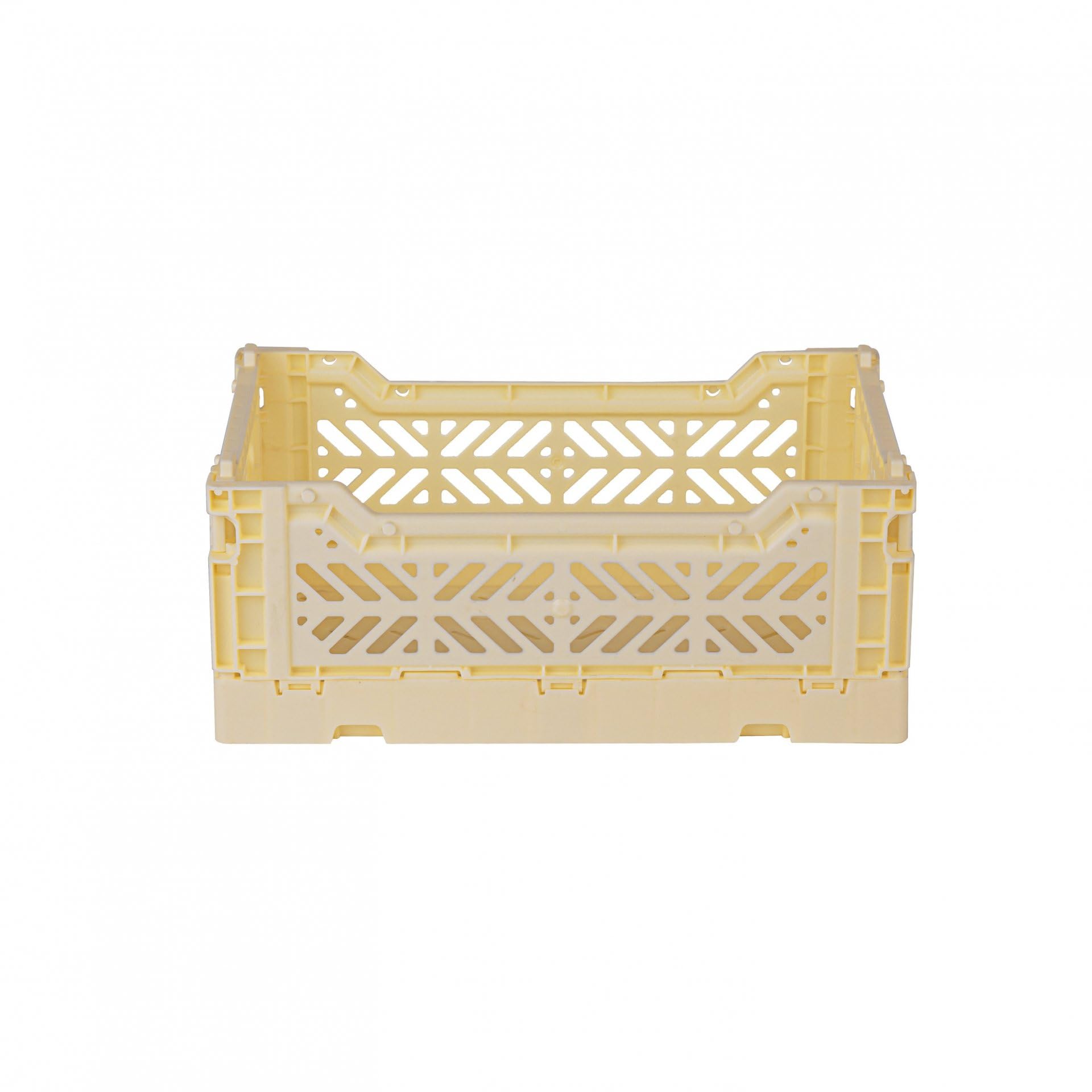 AYKASA Folding Crate, Sturdy Folding Box, Plastic, Stackable, Banana, Mini (27 x 17 x 11 cm)