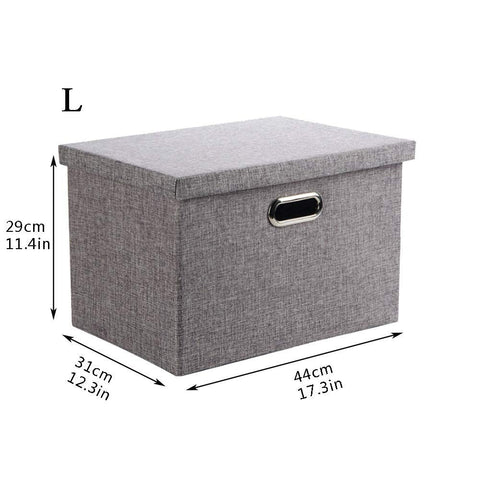 Wintao Storage Boxes with Lids Large, Collapsible Fabric Storage Baskets for Shelves, Grey, 44 x 31 x 29 cm, 1 Pack