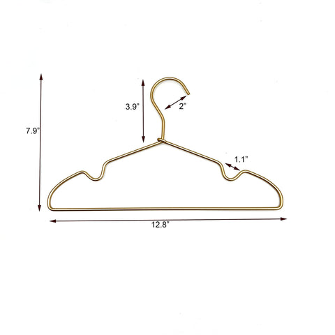 Koobay 12.6" Matte Gold Metal Kids Baby Hangers, 30Pack, Non Slip, Suit for Coated Wire Children Clothes Hangers Closet Storage