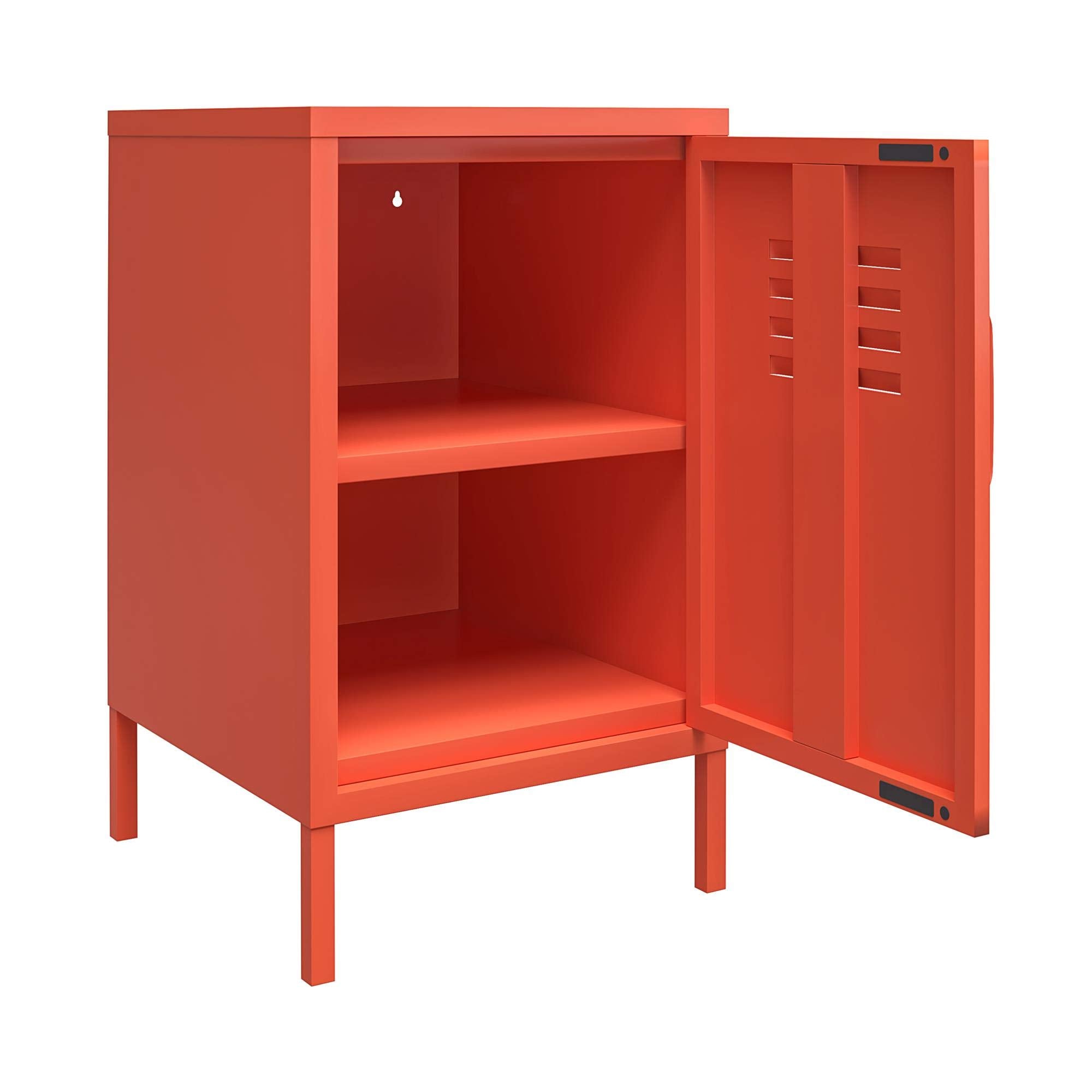 DHP Cache Metal Locker End Table Orange