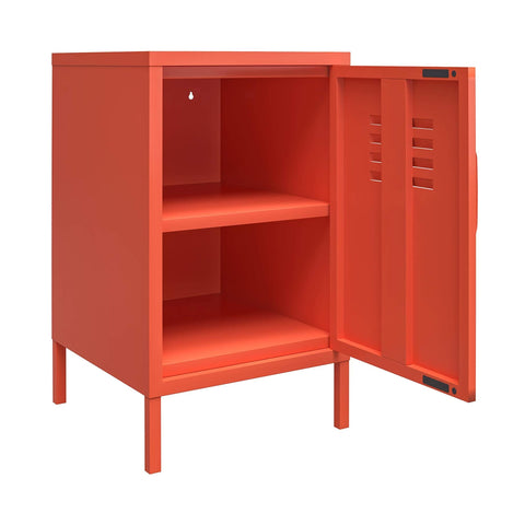 DHP Cache Metal Locker End Table Orange
