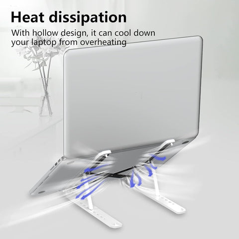 Loxford London Laptop Stand for Desk, Adjustable Laptop Riser Metal Foldable Lap Desk Portable Computer Holder