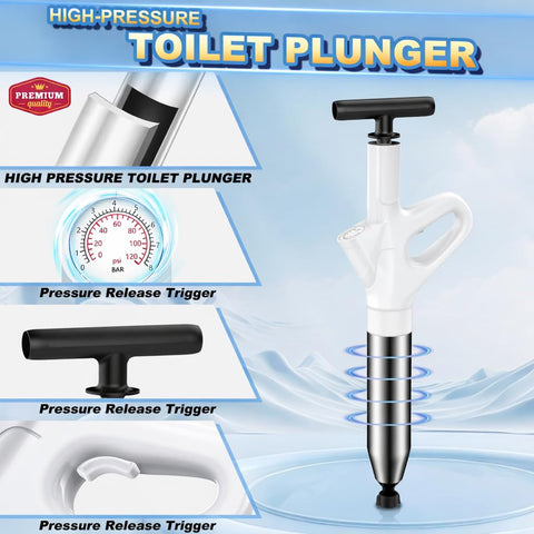 Toilet Unblocker Heavy Duty, Drain Unblocker, Sink Plunger (Off-white)