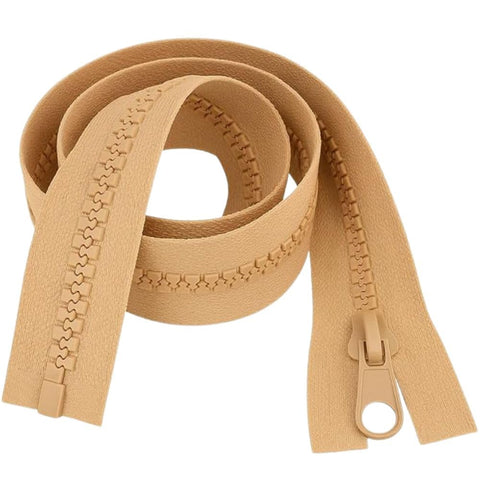 24" (61cm) Beige Chunky Zip - Heavy-Duty Open-Ended Separating