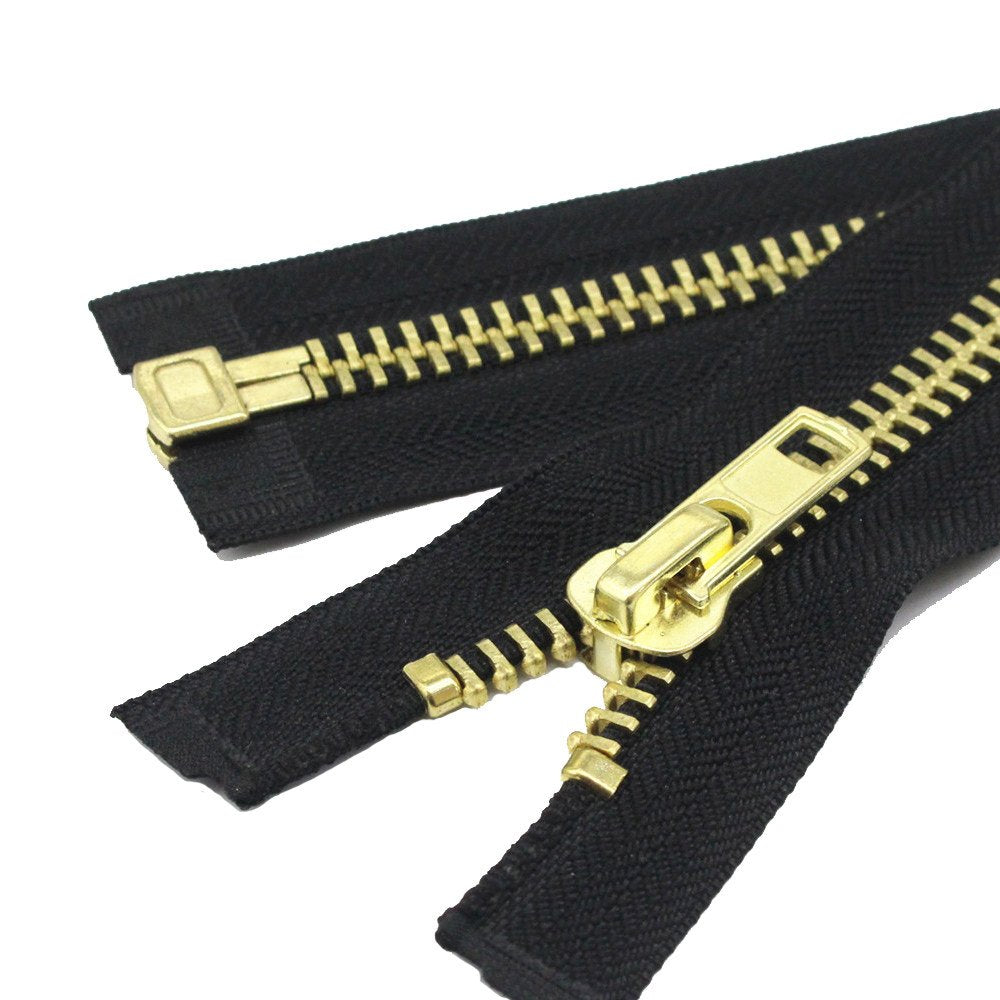 YaHoGa 48 cm #10 Large Metal Zip Separable Zip for Coat, Jacket (Brass)