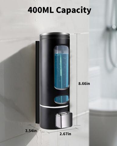 Soap Dispenser Wall Mounted 400ML,Liquid Shower Gel Shampoo Bottle for Bathroom/Kitchen/Handwash(1)