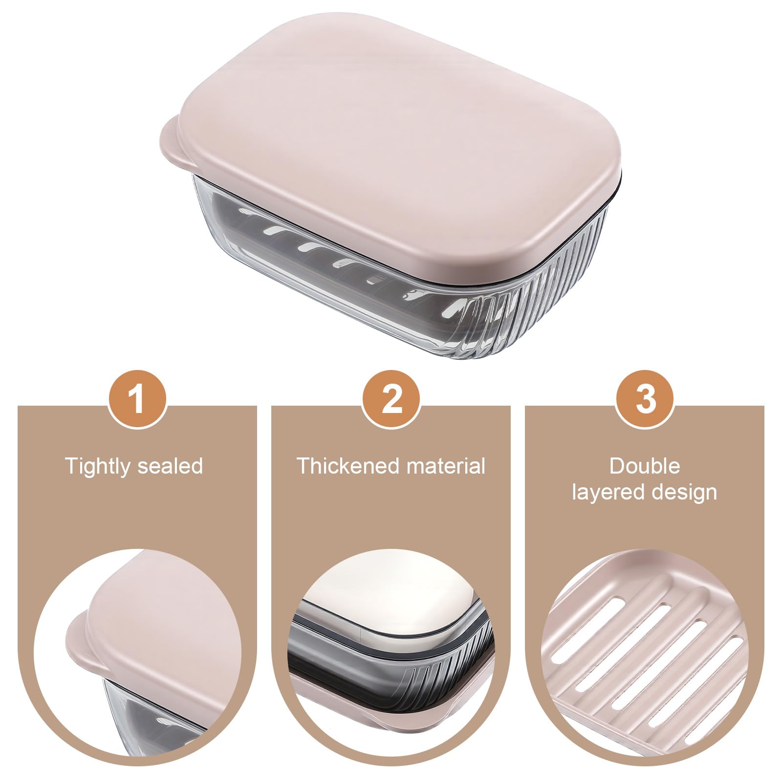 XLIUAX Travel Soap Case, Portable Soap Holder with Lid, Waterproof Moisture-Proof Soaps Case with Drainage for Bathroom Shower Travel Camp Gym Outdoor