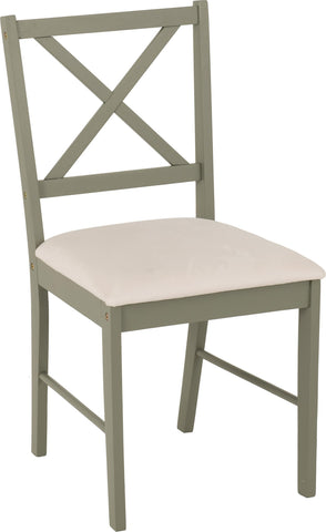 Seconique Balfour 1+4 Dining Set in Sage Green/Oak Effect/Mink Microsuede