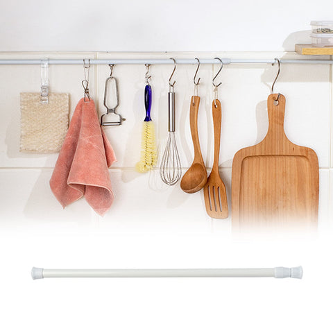 30-50cm Extendable White Net Curtain Rod for Cupboards and Windows