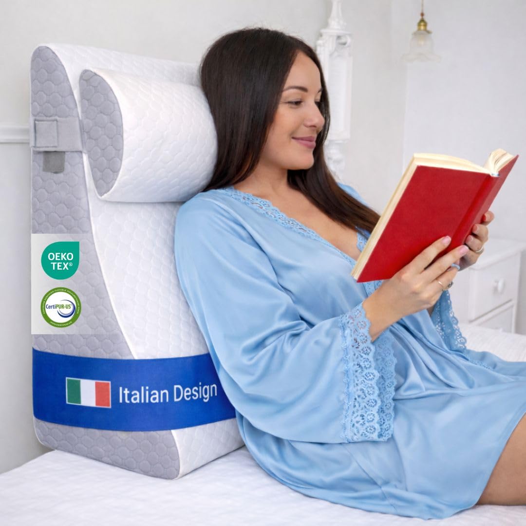 Ritalia® Wedge Pillow 60x60x30 cm | Back Pillow Bed and Vein Pillow | Ergonomic Seat Pillow Bed with Back Support