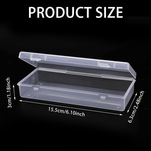 WLLHYF 3Pack Small Plastic Storage Containers with Hinged Lids, Rectangle Clear Plastic Storage Containers Box for Beads Jewelry and Crafts Items