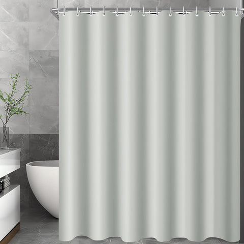 Lerores Shower Curtain, 200 x 220 cm, Grey, Weighted Hem, Anti-Mould Textile, Water-Repellent, Washable Polyester Fabric Bath Curtains for Bathroom
