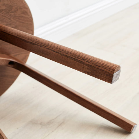 Raico Round Side Table 100% Solid Wood Occasional Table Minimal Scandinavian End Table for Living Room Sofa Table (Walnut)