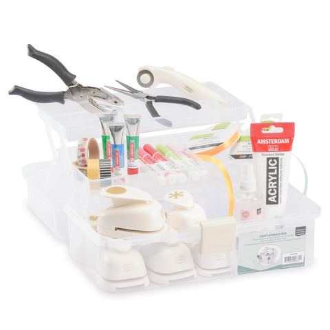 Vaessen Creative Tiered Storage Caddy for Scrapbook Embellishments, Jewellery Making Supplies, Bobbins, Sewing Accessories, Craft Tools and More