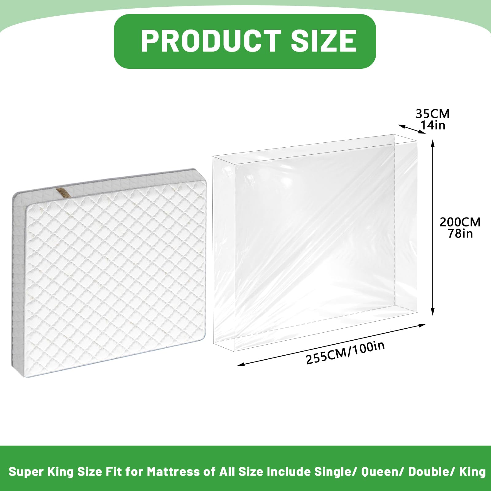 Dntorx Super King Mattress Bag for Moving, Mattress Cover for Moving