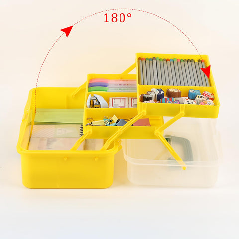IGNPION 3 Tiers Craft Stackable Storage Box，Plastic Tool Dividers Organiser